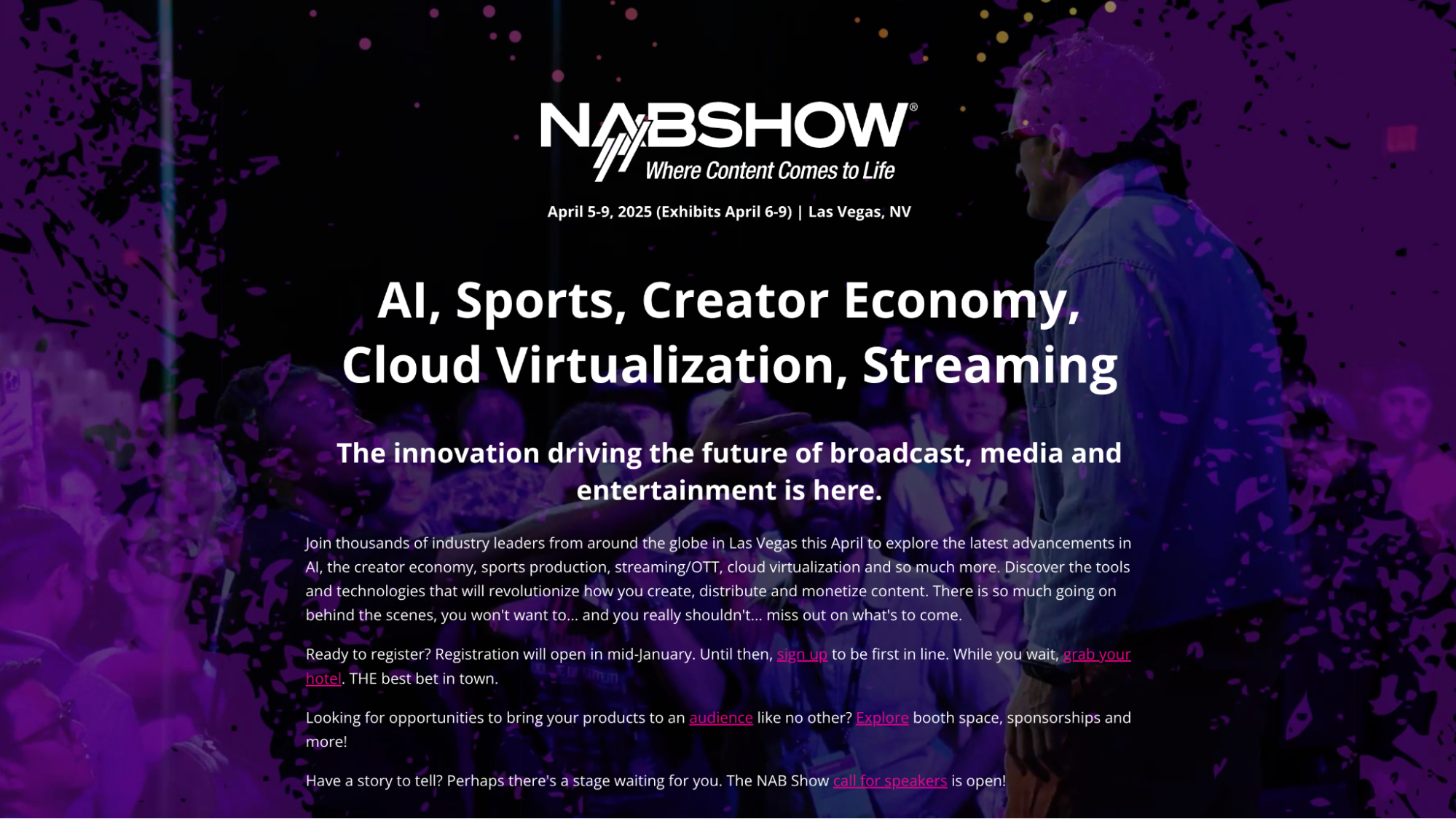 NAB Show, trade show lists of 2025 by Brave Exhibits.